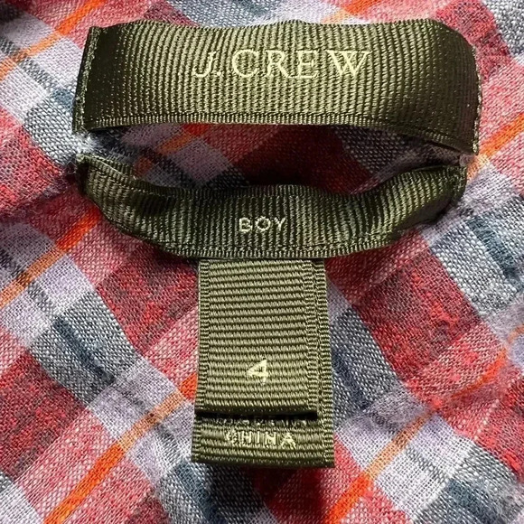 J. Crew Boy Plaid Button Down Size 4 - Picture 3 of 4